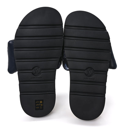 Louis Vuitton Nylon Monogram Womens Pool Pillow Comfort Mules 40 Navy Blue 5 of 7