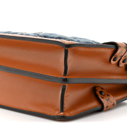 Louis Vuitton Denim Calfskin Malletage Trunk Clutch Light Blue 7 of 12