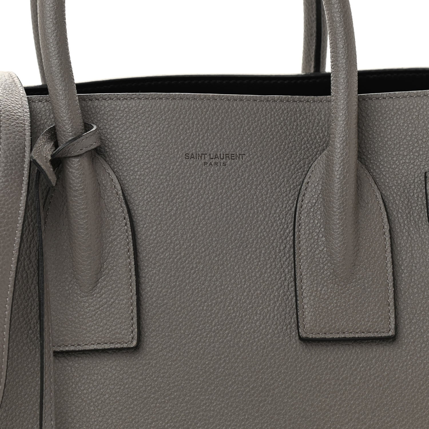 Saint Laurent Grained Calfskin Small Sac De Jour Fog 7 of 9