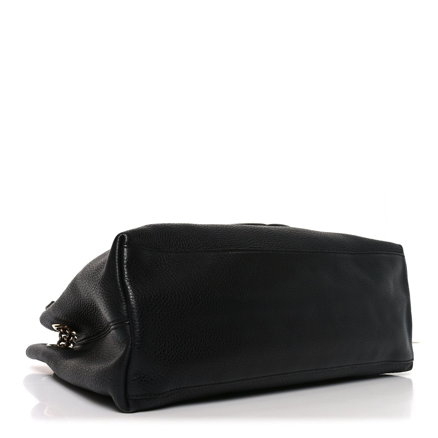 Pebbled Calfskin Medium Soho Chain Shoulder Bag Black