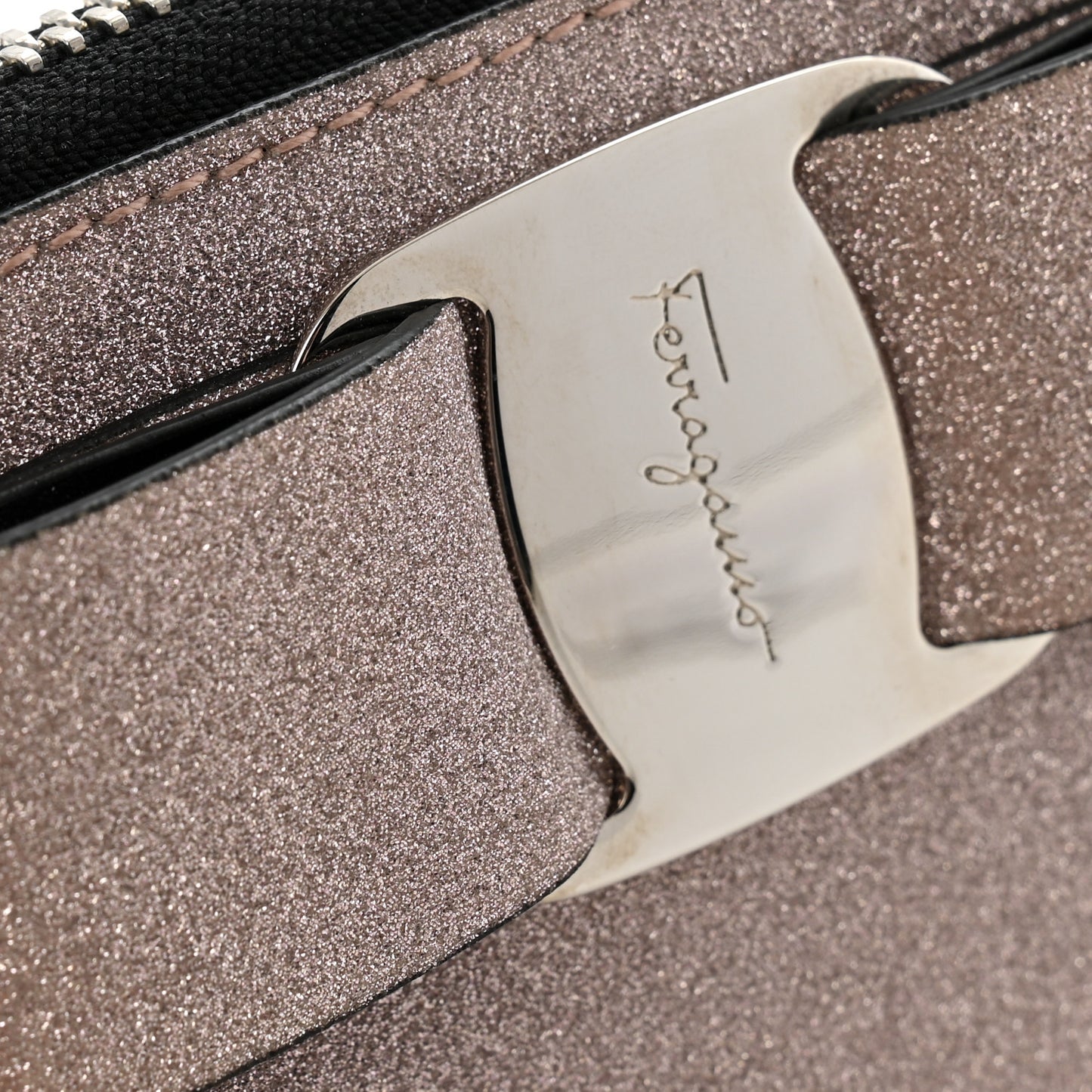 Rainbow Glitter Mini Vara Bow Zip Wallet Light Pink
