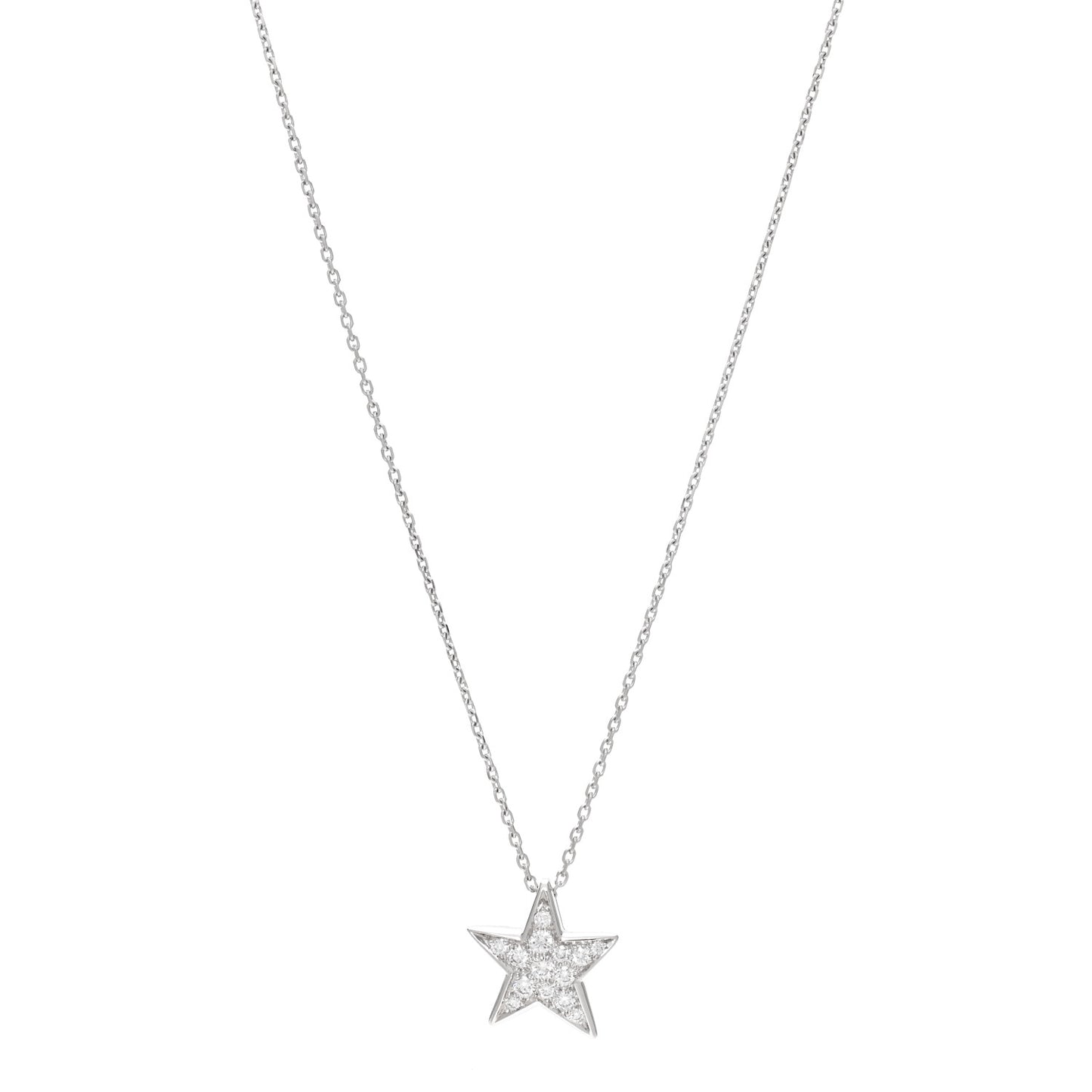 18K White Gold Diamond Medium Comete Geode Pendant Necklace