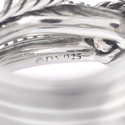 David Yurman Sterling Silver Diamond 19mm Labyrinth Triple Loop Ring 52 6 5 of 5