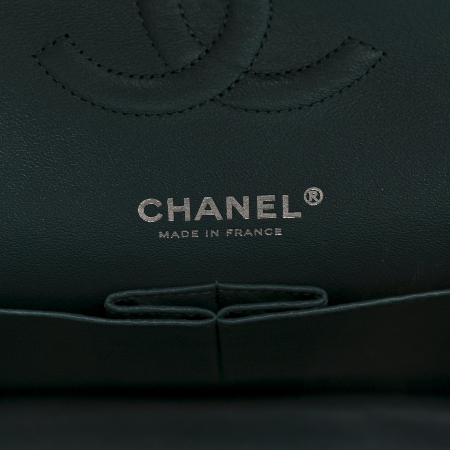 Caviar Quilted Medium Double Flap Dark Green