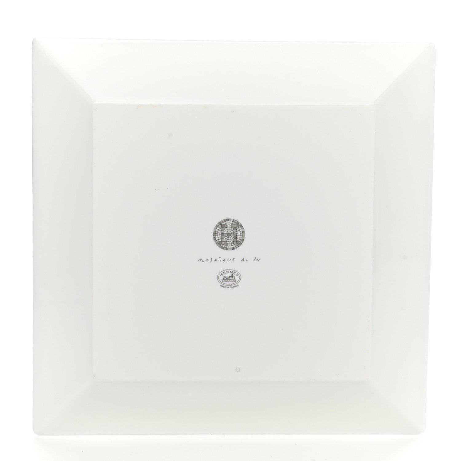 Hermes Porcelain Mosaique Au 24 Platinum Square Plate N°3 3 of 7