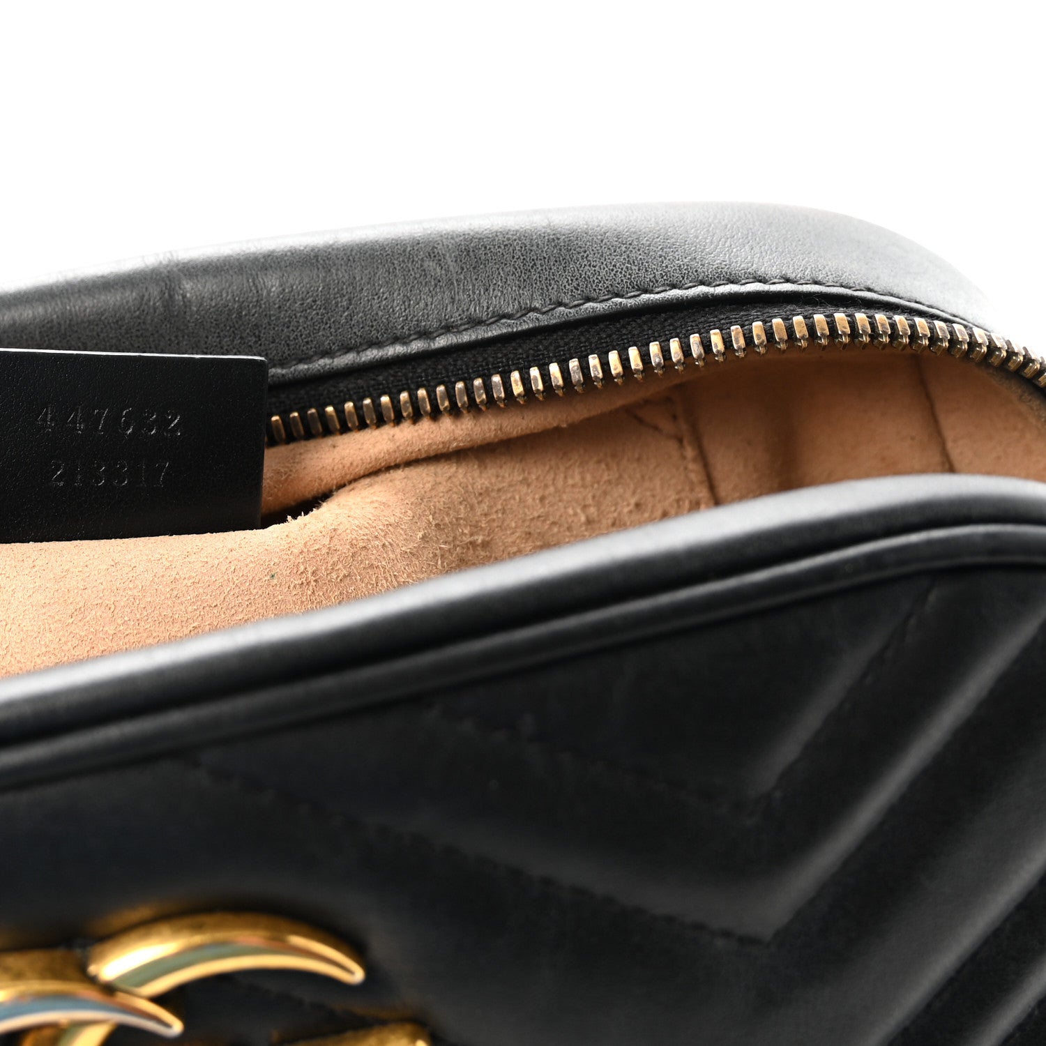 Gucci Calfskin Matelasse Small GG Marmont Chain Shoulder Bag Black 7 of 10