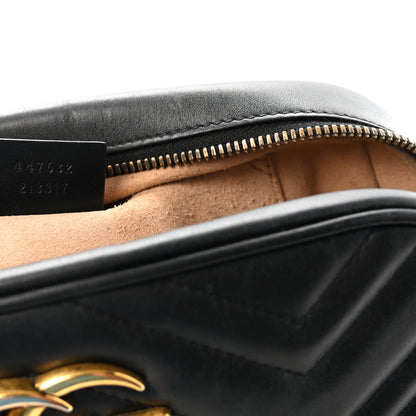 Gucci Calfskin Matelasse Small GG Marmont Chain Shoulder Bag Black 7 of 10