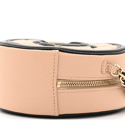 Chanel Caviar Quilted Round Filigree Crossbody Beige Black 10 of 10