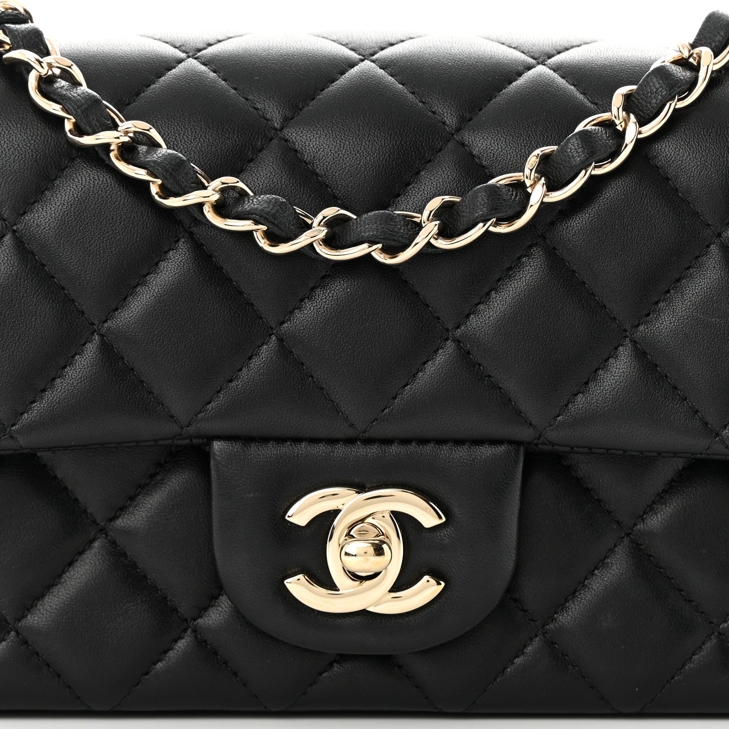 Chanel Lambskin Quilted Mini Rectangular Flap Black 8 of 11