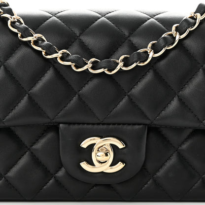 Chanel Lambskin Quilted Mini Rectangular Flap Black 8 of 11