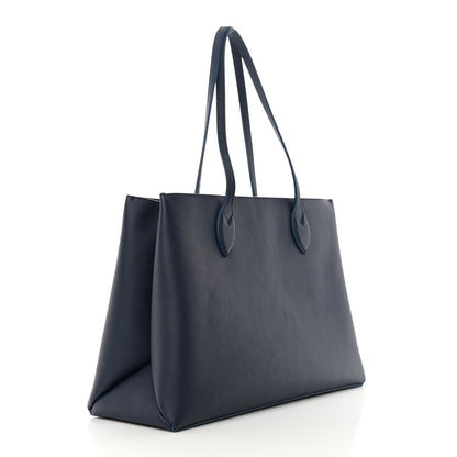 Louis Vuitton Grained Calfskin Lockme Shopper Navy 3 of 11