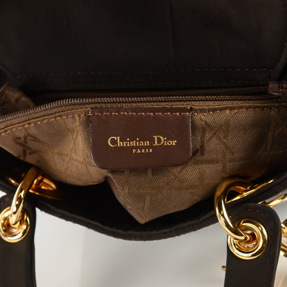 Christian Dior Nylon Cannage Mini Lady Dior Brown 8 of 9