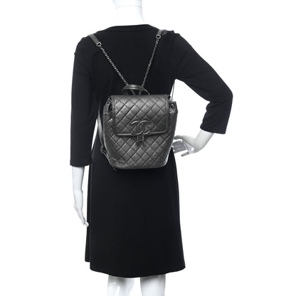 Chanel Metallic Caviar Quilted Filigree Backpack Dark Silver 2 of 11
