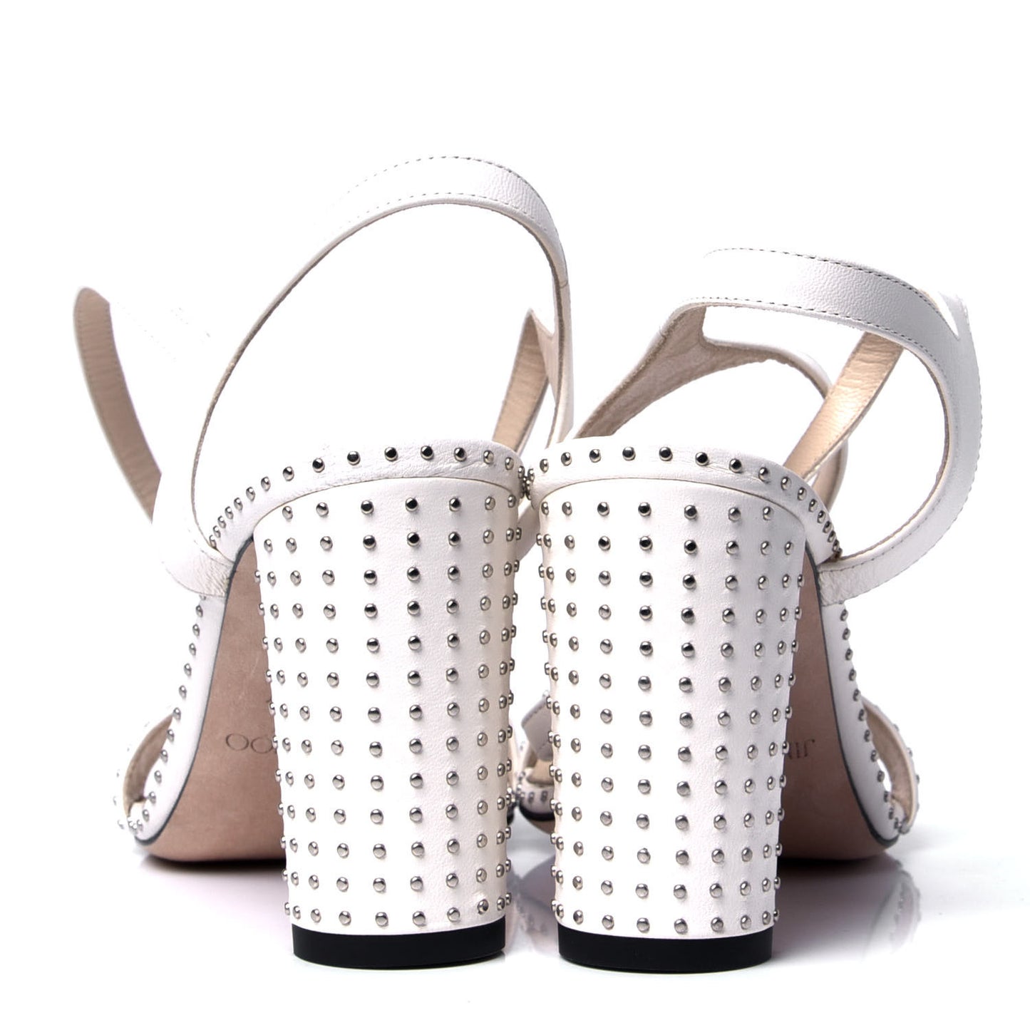 Calfskin Studded Marine 85 Sandals 37 Chalk