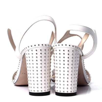 Jimmy Choo Calfskin Studded Marine 85 Sandals 37 Chalk 4 of 6