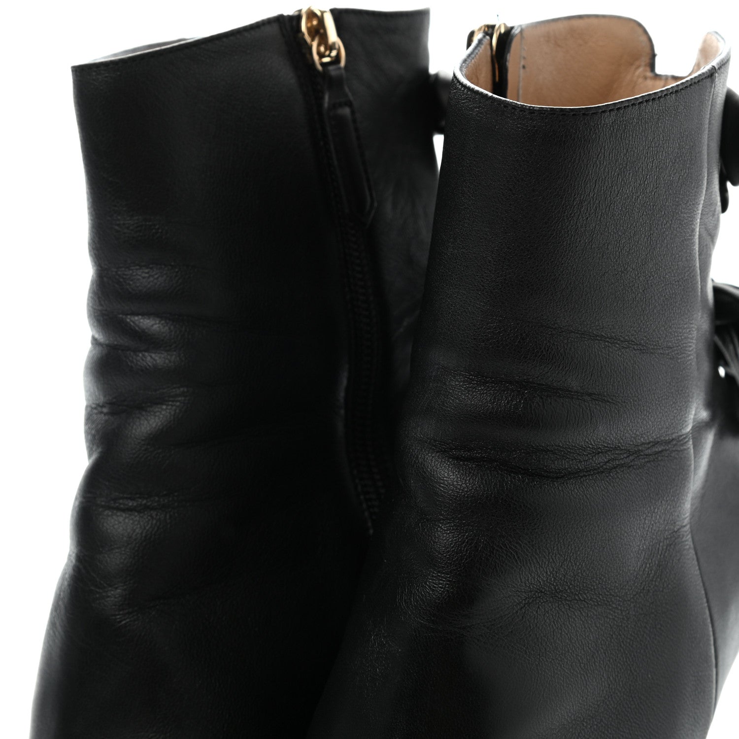 Valentino Garavani Calfskin Bow Back Ankle Boots 40 Black 7 of 12