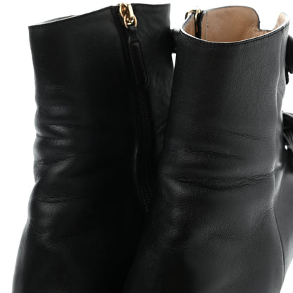 Valentino Garavani Calfskin Bow Back Ankle Boots 40 Black 7 of 12