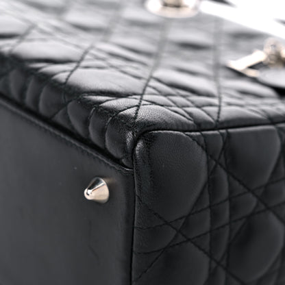 Christian Dior Lambskin Cannage Medium Lady Dior Black 9 of 16