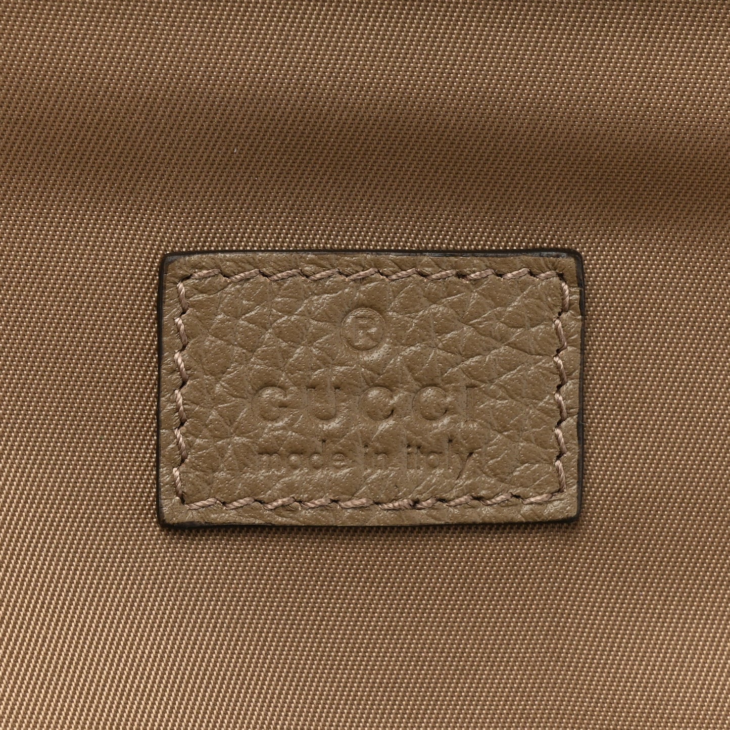 Piuma Calfskin Jumbo GG Embossed Small Toiletry Case Good Taupe