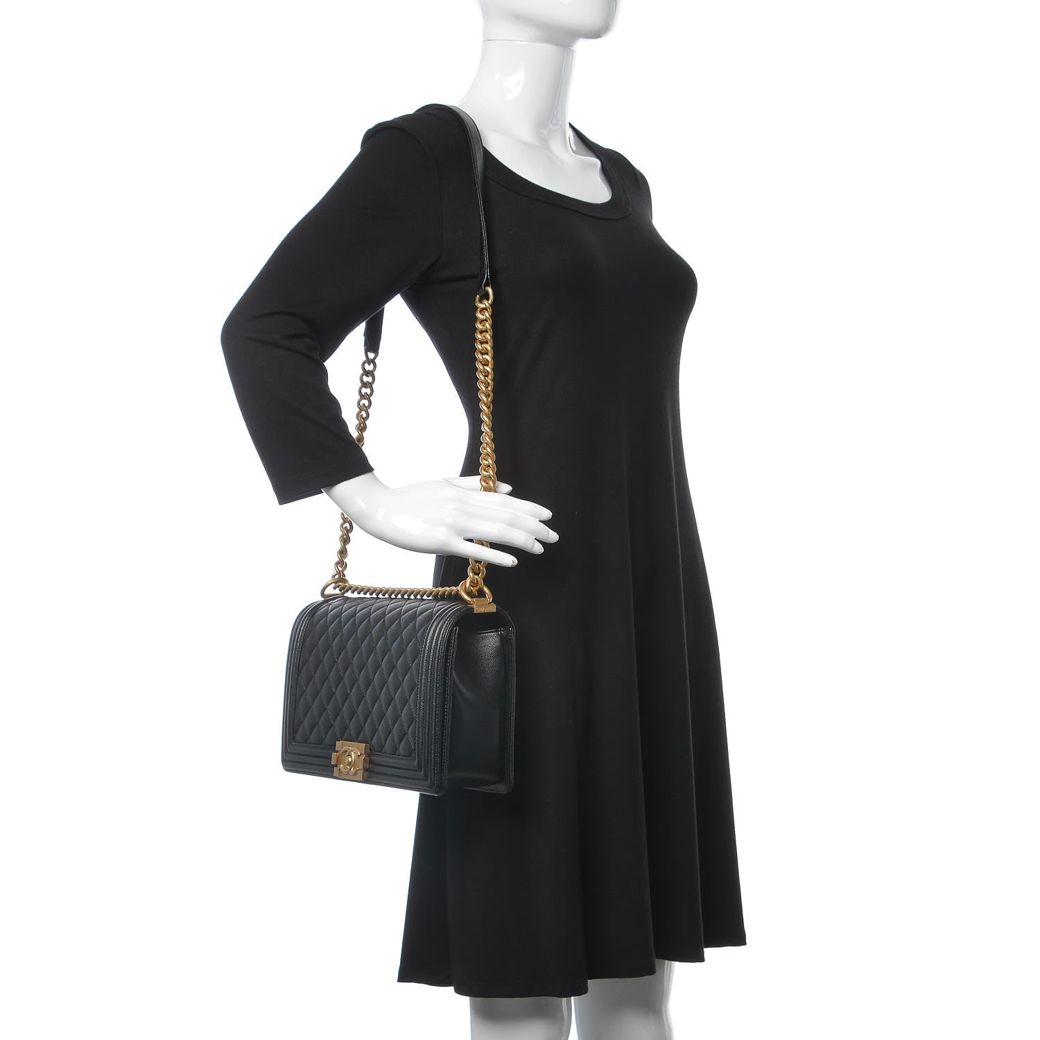 Chanel Caviar Quilted New Medium Boy Flap Black 2 of 9