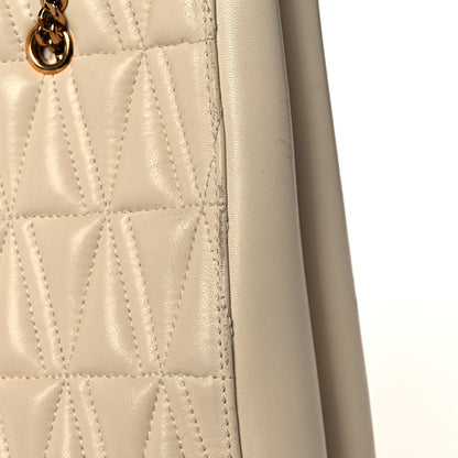 Versace Nappa Barocco Quilted Virtus Chain Shoulder Bag Ecru 15 of 19