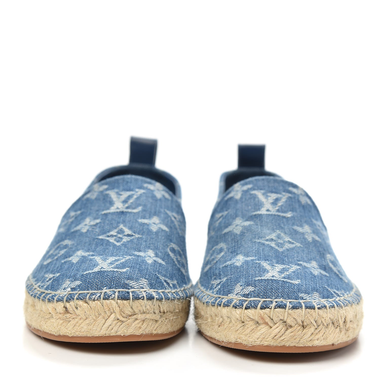 Louis Vuitton Monogram Denim Starboard Espadrille Flats 37.5 Blue 2 of 9