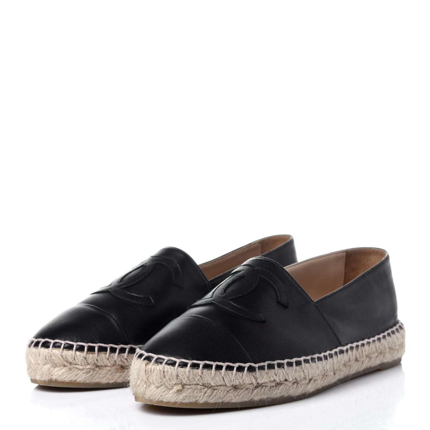 Lambskin CC Espadrilles 38 Black