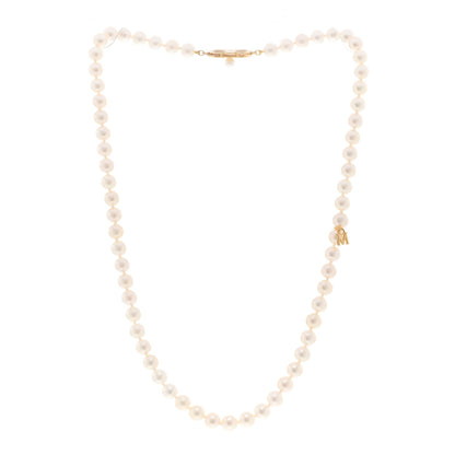Mikimoto 18K Yellow Gold Akoya Pearl 5.5-6mm Strand Necklace 3 of 6