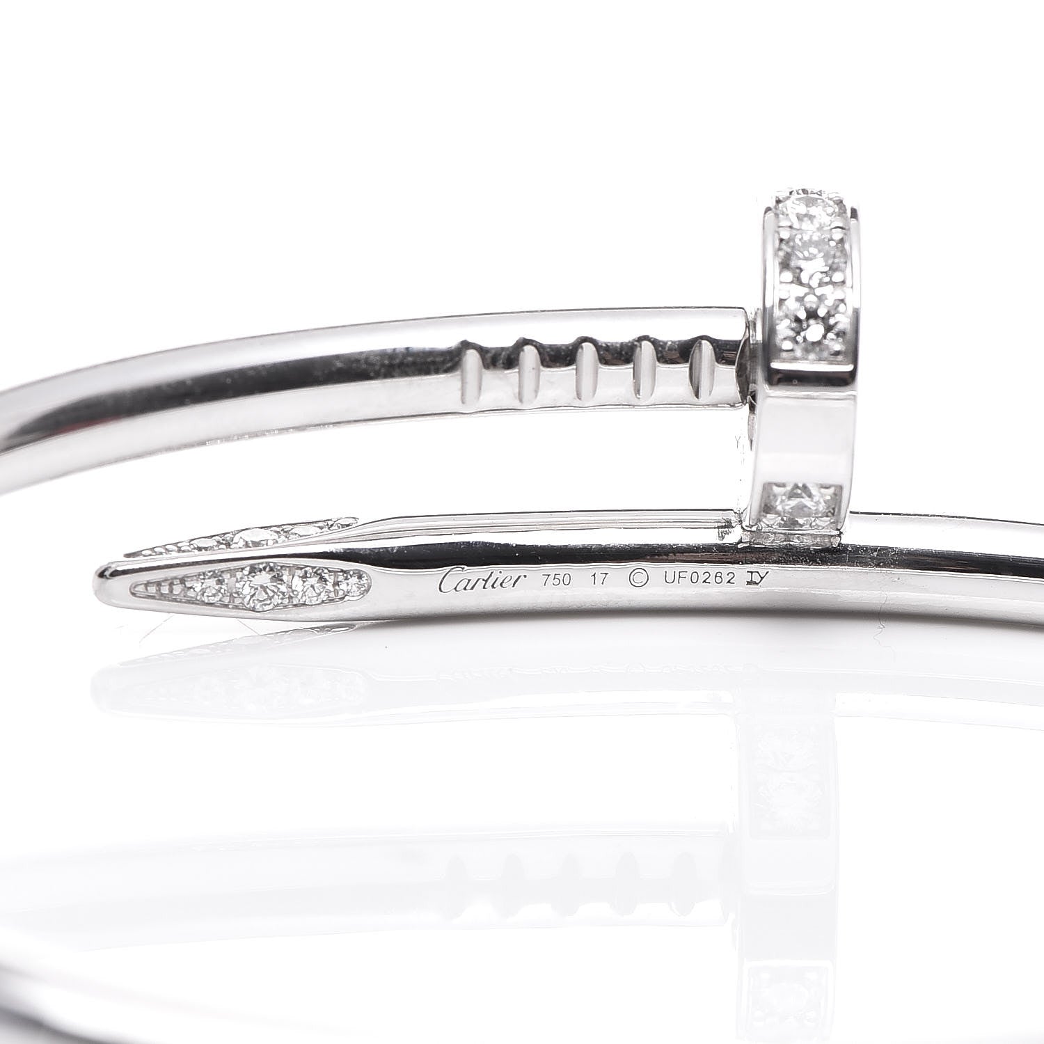 Cartier 18K White Gold Diamond Juste Un Clou Bracelet 17 4 of 6