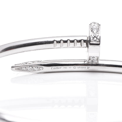Cartier 18K White Gold Diamond Juste Un Clou Bracelet 17 4 of 6