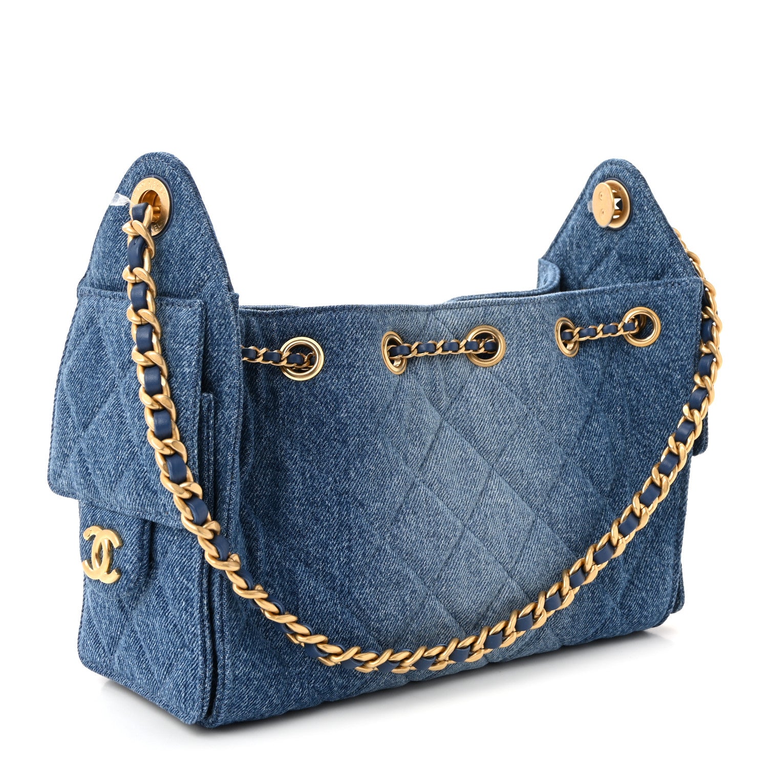 Chanel Washed Denim Quilted Mini Chanel 25 Handbag Blue 3 of 11