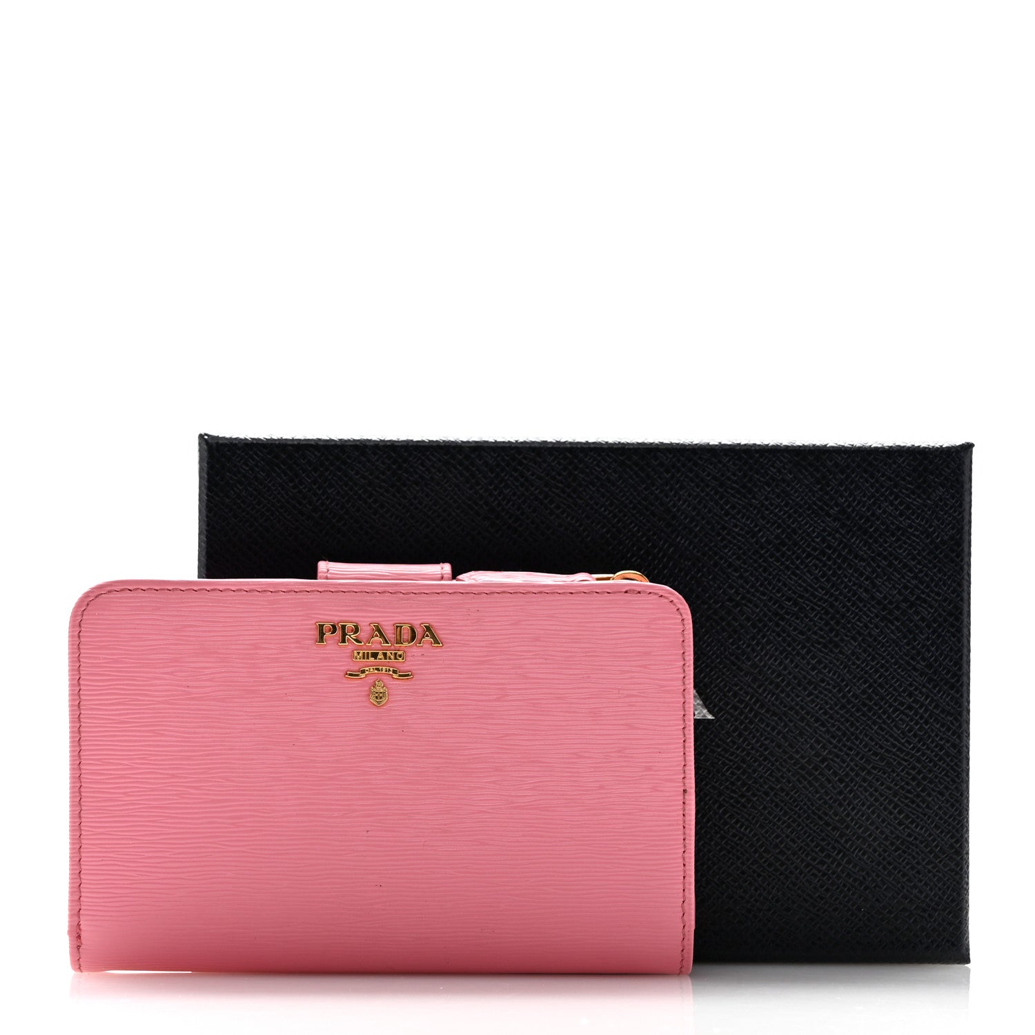 Prada Vitello Move Metal Compact Wallet Geranio 9 of 9