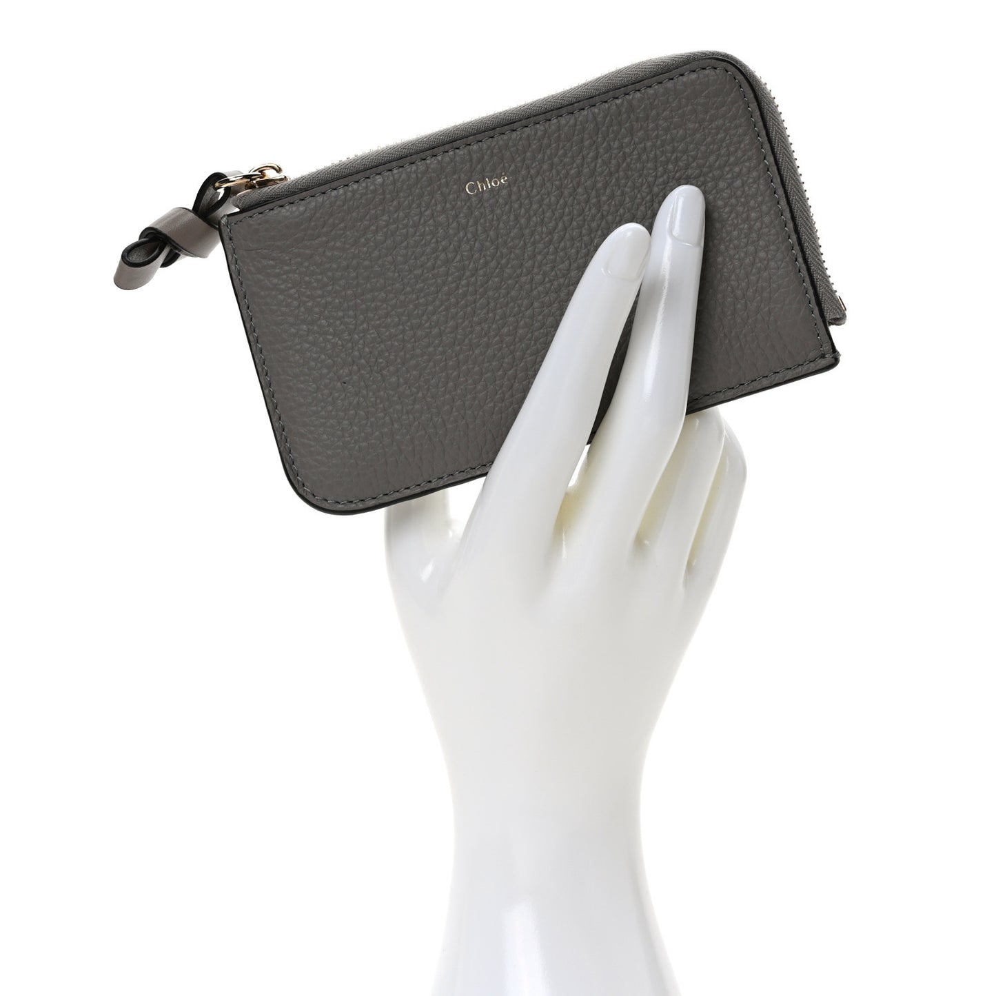 Calfskin Alphabet Purse Wallet Cashmere Grey