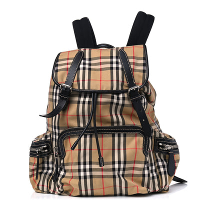 Burberry Canvas Vintage Check Large Rucksack Backpack Antique Yellow 1 of 8