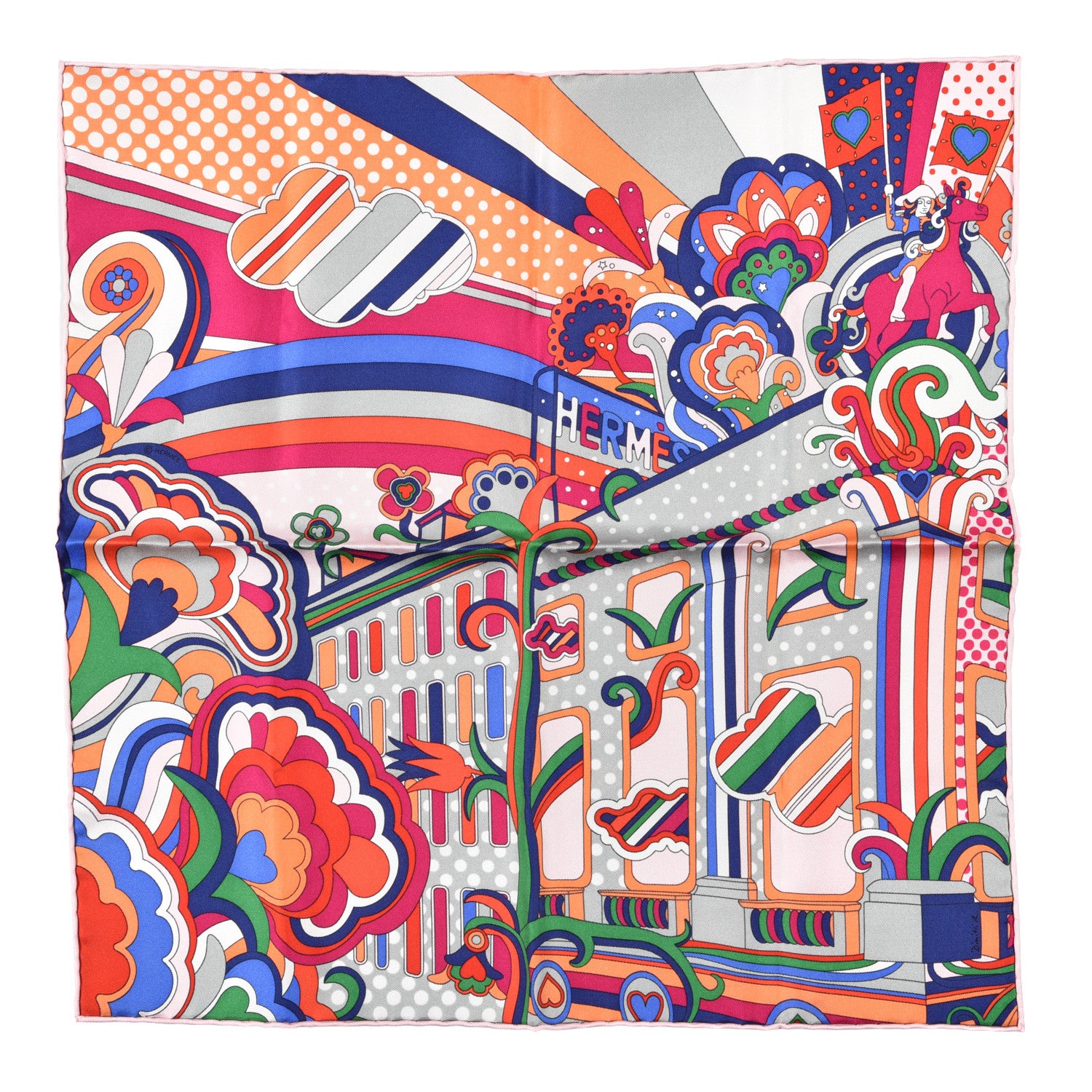 Hermes Silk Fabourg Rainbow Scarf 45 1 of 4