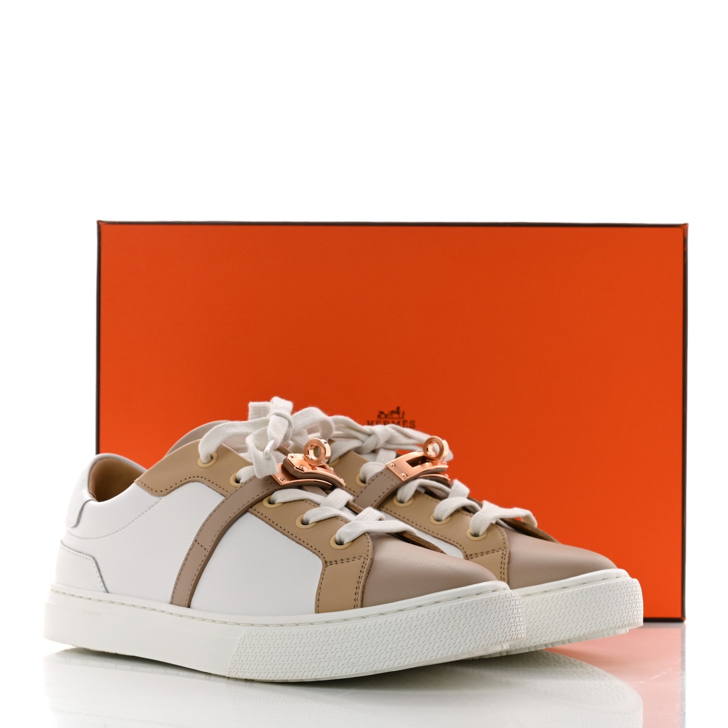 Hermes Calfskin Day Sneakers 37.5 Multicolor White 8 of 8