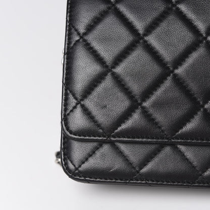 Chanel Lambskin Quilted Wallet On Chain WOC Black 16 of 17