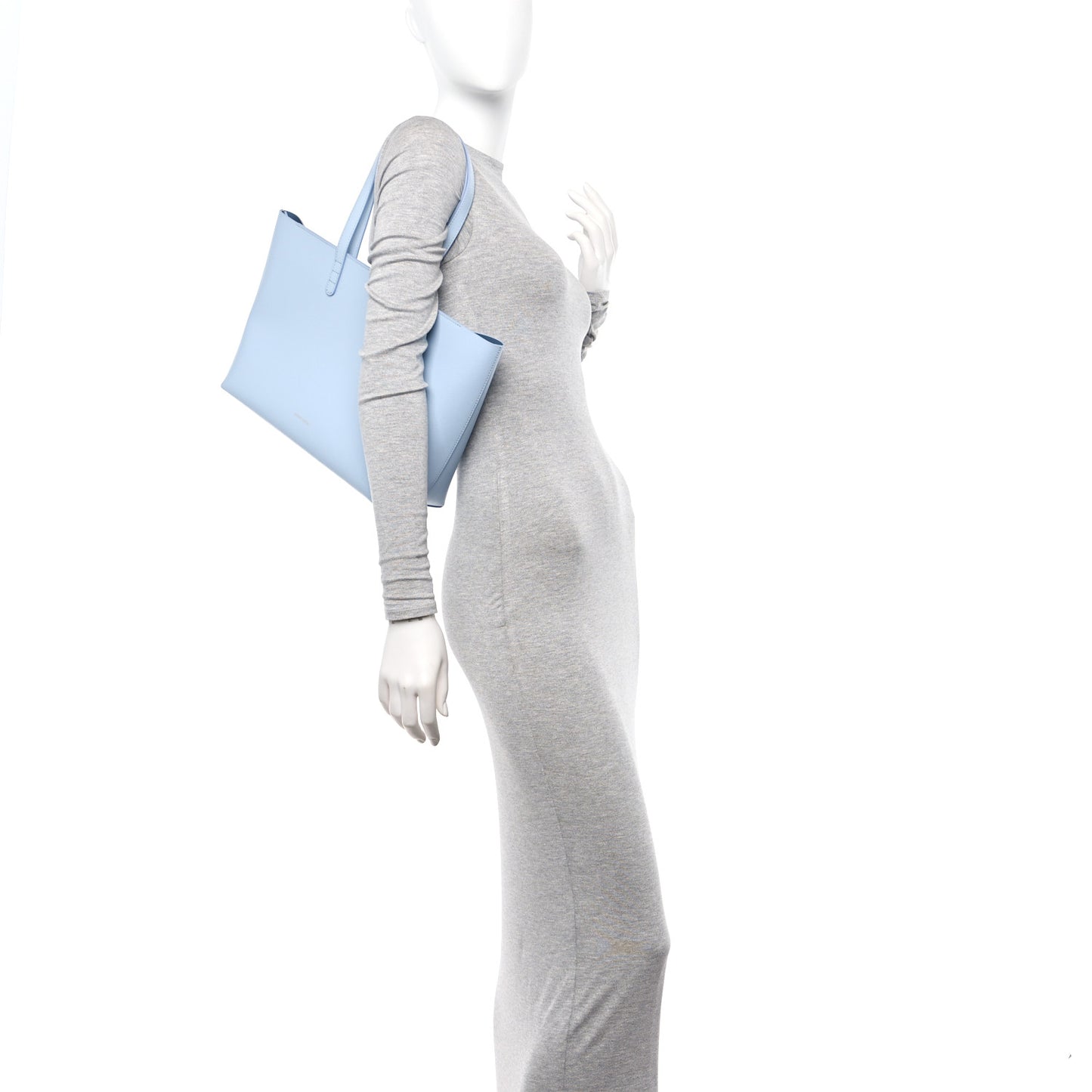 Saffiano Small Zip Tote Light Blue