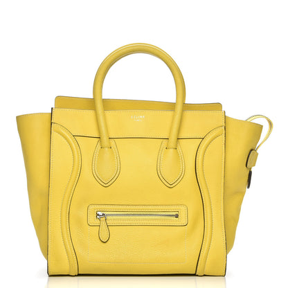 Celine Drummed Calfskin Mini Luggage Citron 1 of 10