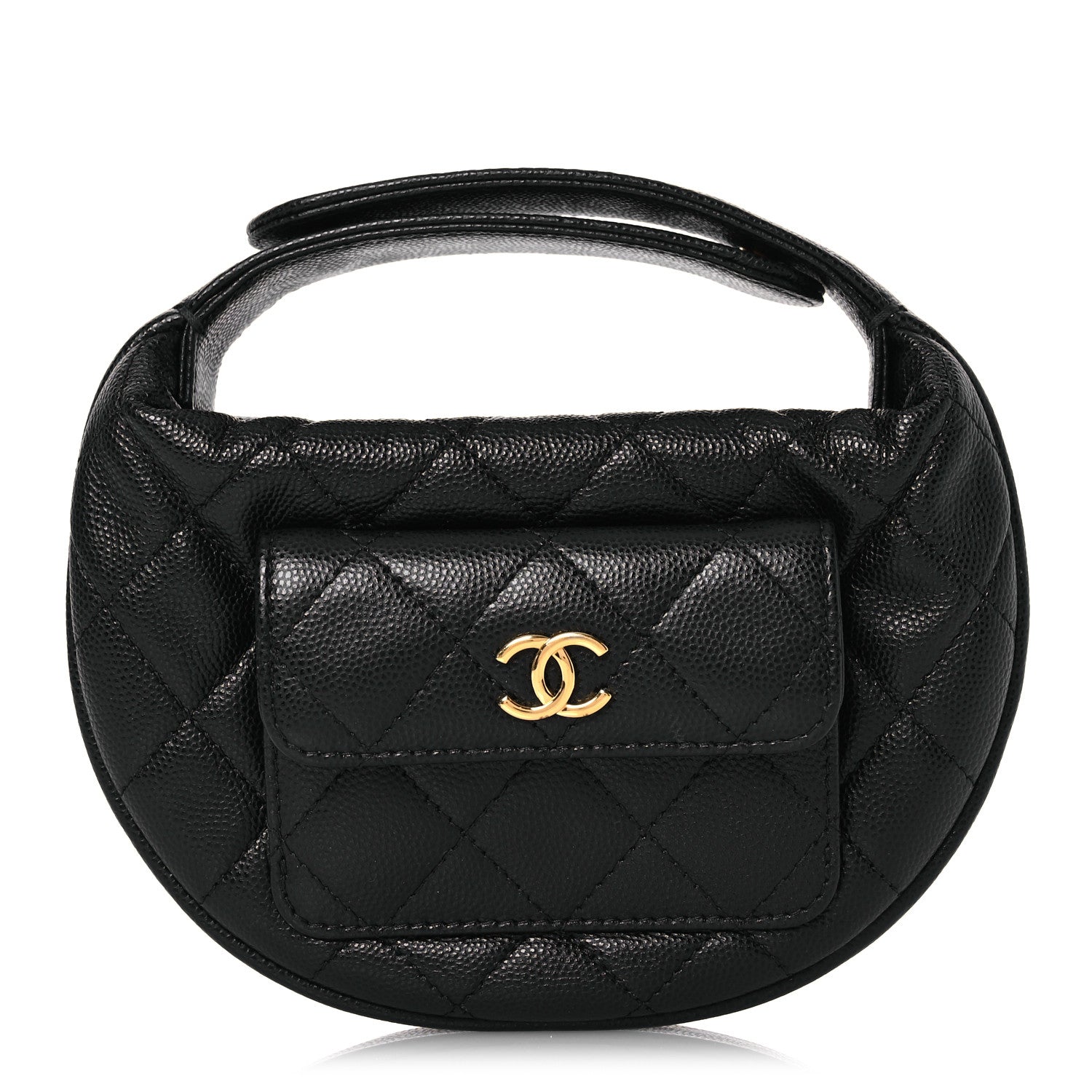 Chanel Caviar Quilted Polly Pocket Pouch Hobo Black 1 of 12