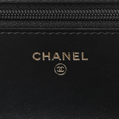 Chanel Tweed Quilted Chanel 19 Wallet On Chain WOC Black White 6 of 12