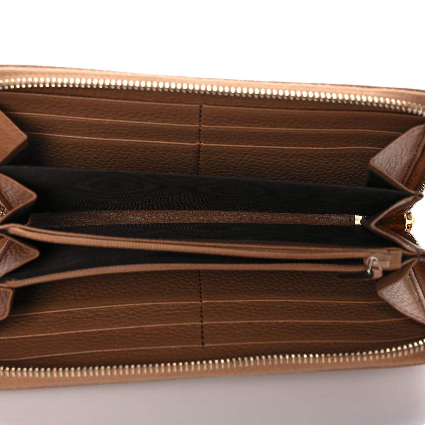 Pebbled Calfskin Soho Zip Around Wallet Camelia