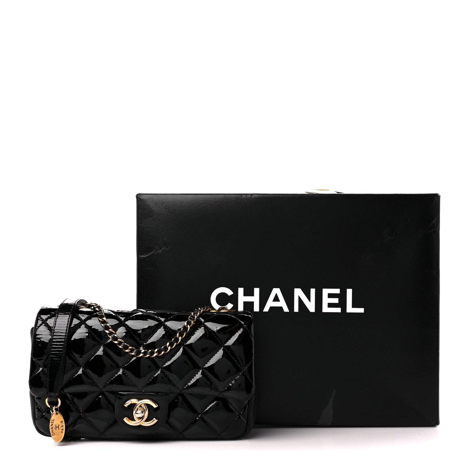 Chanel Patent Goatskin Quilted Small CC Eyelet Flap Black 12 of 12