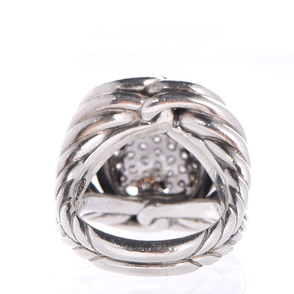 David Yurman Sterling Silver Diamond 16mm Large Labyrinth Ring 52 6 4 of 6