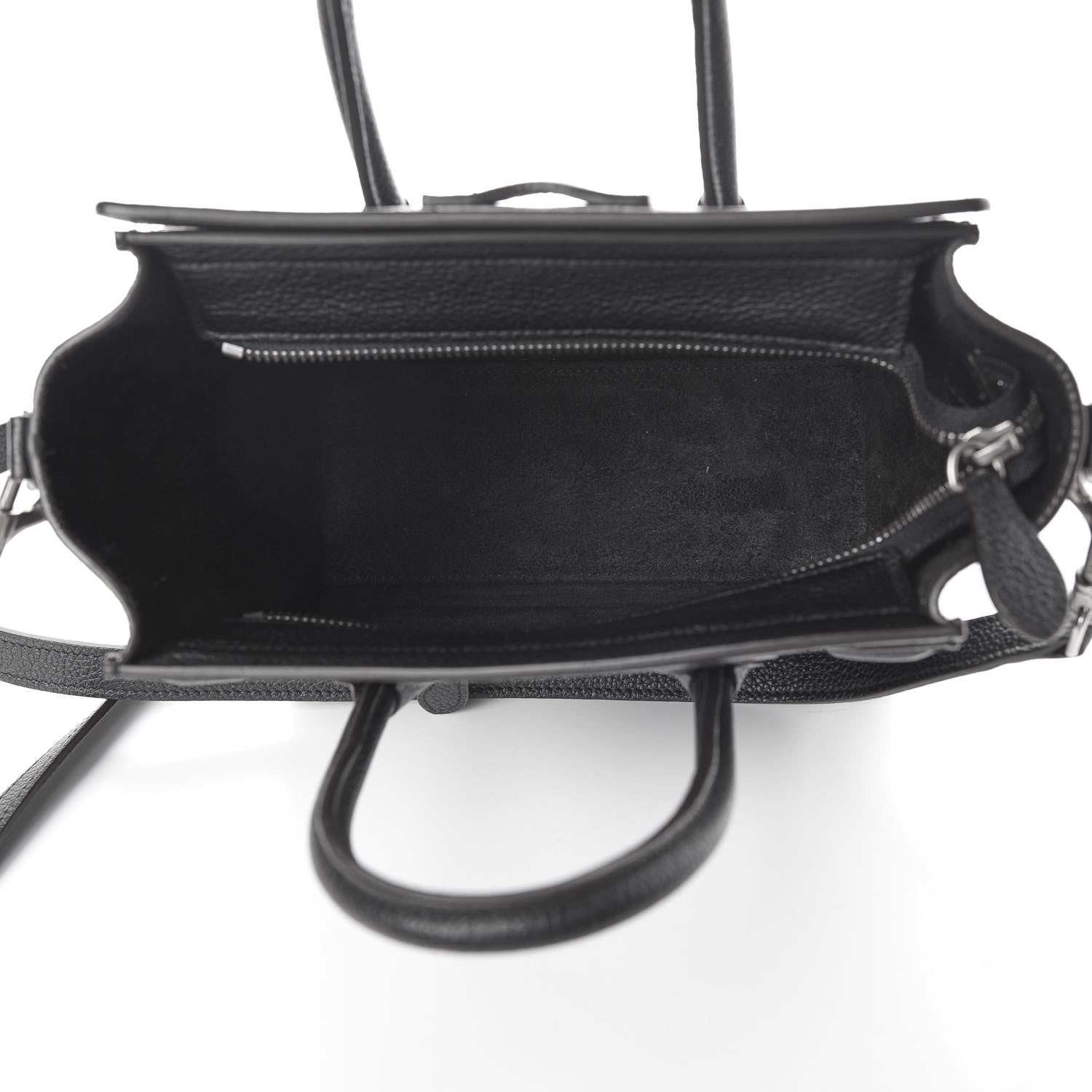 Celine Drummed Calfskin Nano Luggage Black 6 of 7