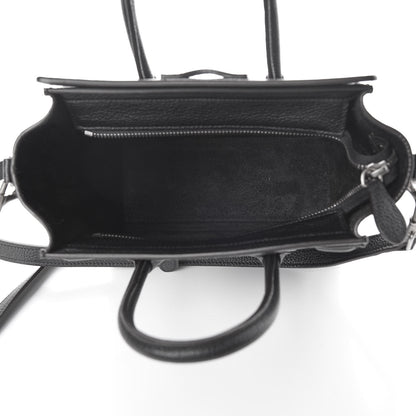 Celine Drummed Calfskin Nano Luggage Black 6 of 7