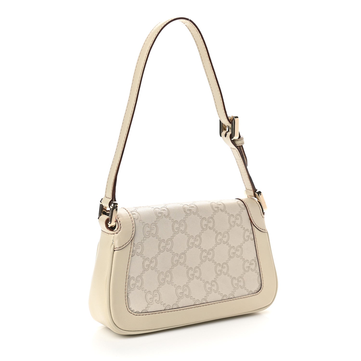 Gucci Guccissima Small Shoulder Bag Off White 3 of 9