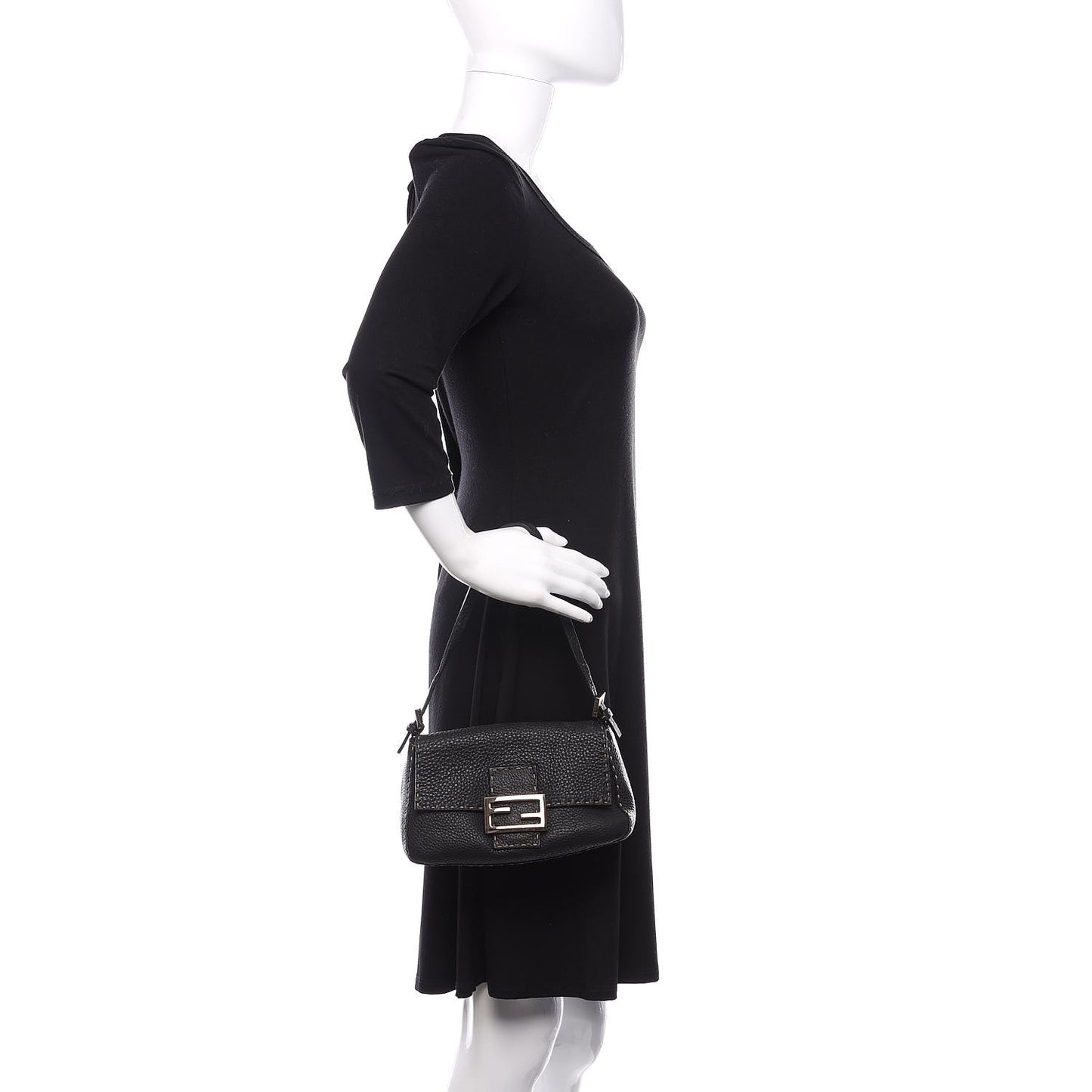 Calfskin Romano Selleria Baguette Black