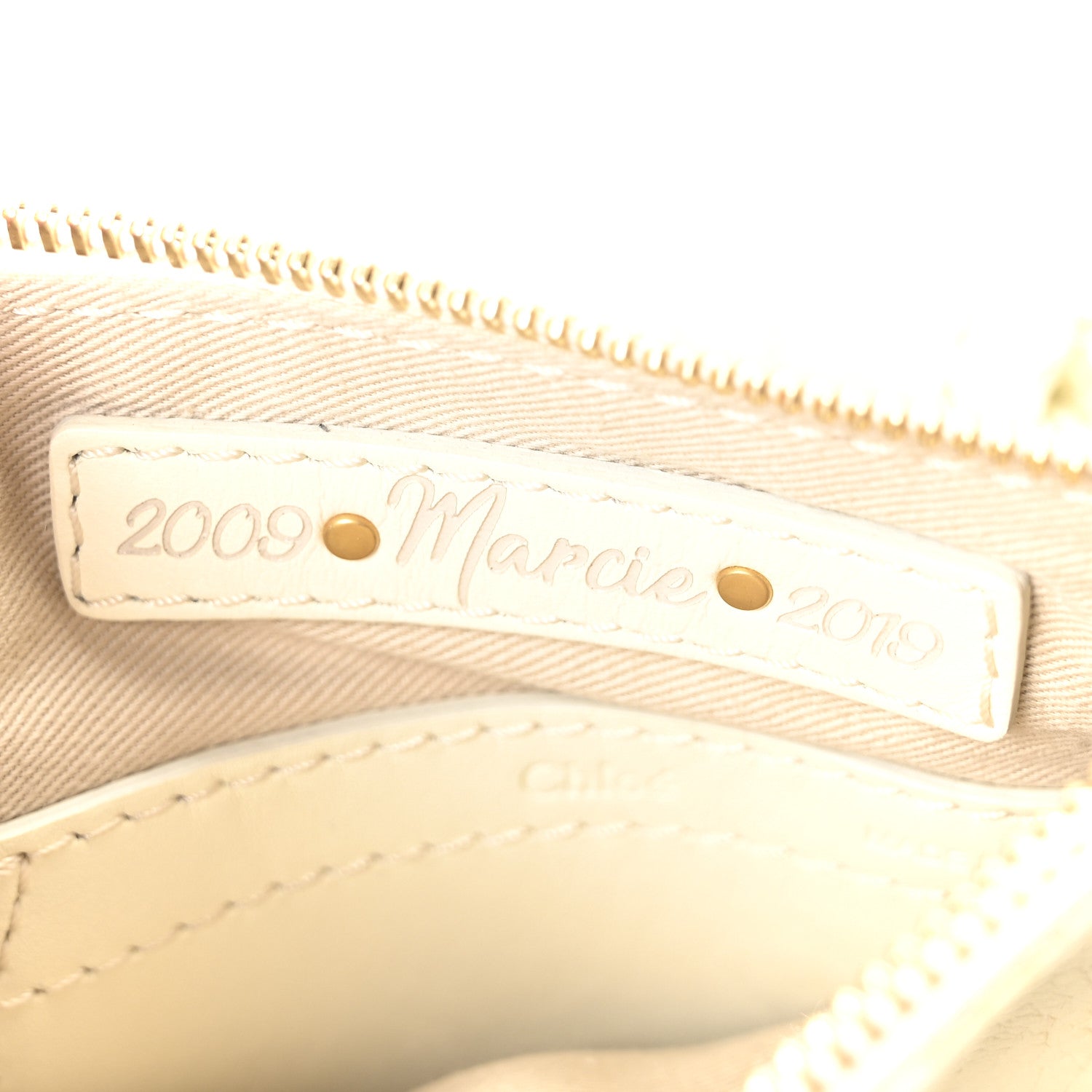 Chloe Shiny Small Grain Calfskin Mini Marcie Multi Fringe Satchel Natural White 6 of 10