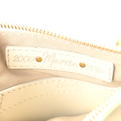 Chloe Shiny Small Grain Calfskin Mini Marcie Multi Fringe Satchel Natural White 6 of 10